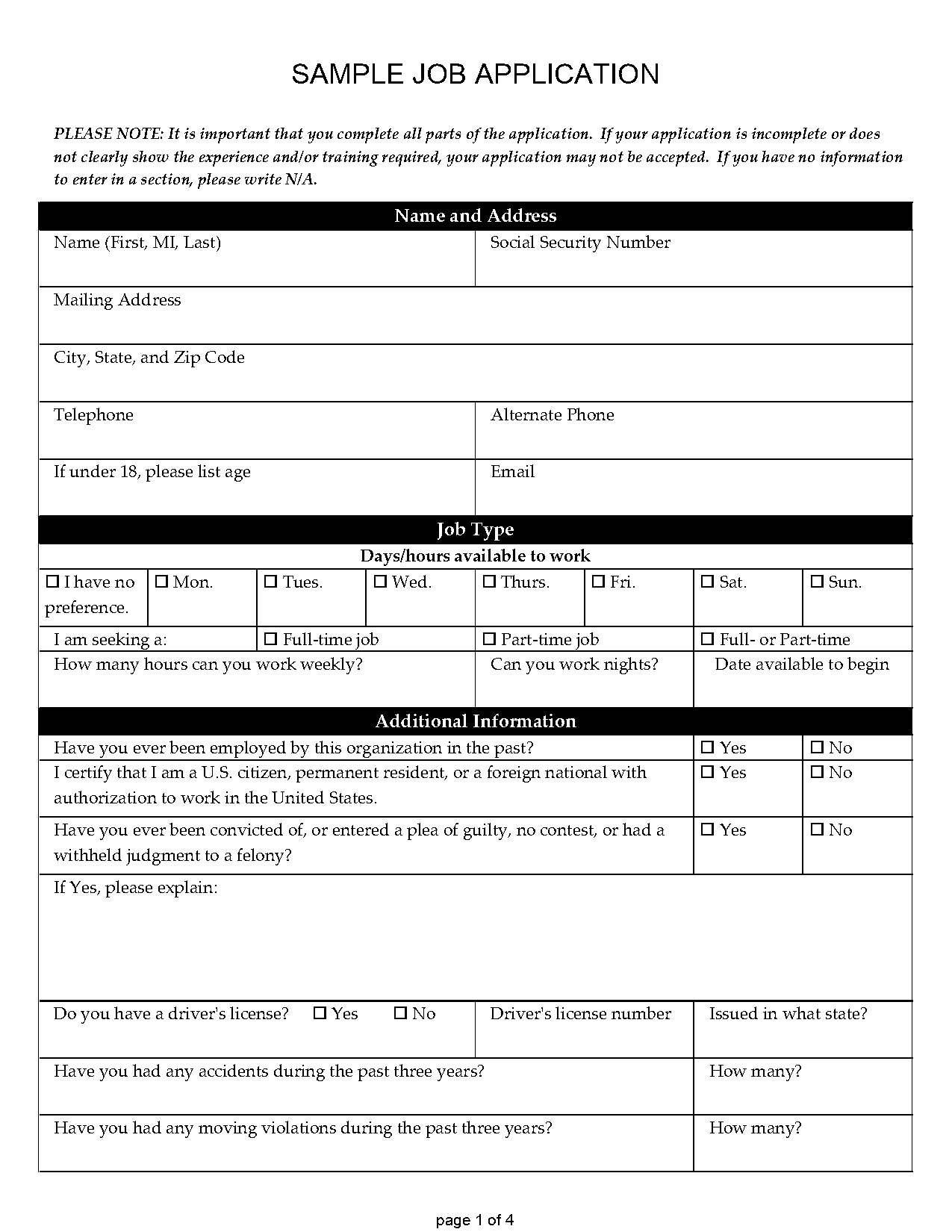 format for listing job references