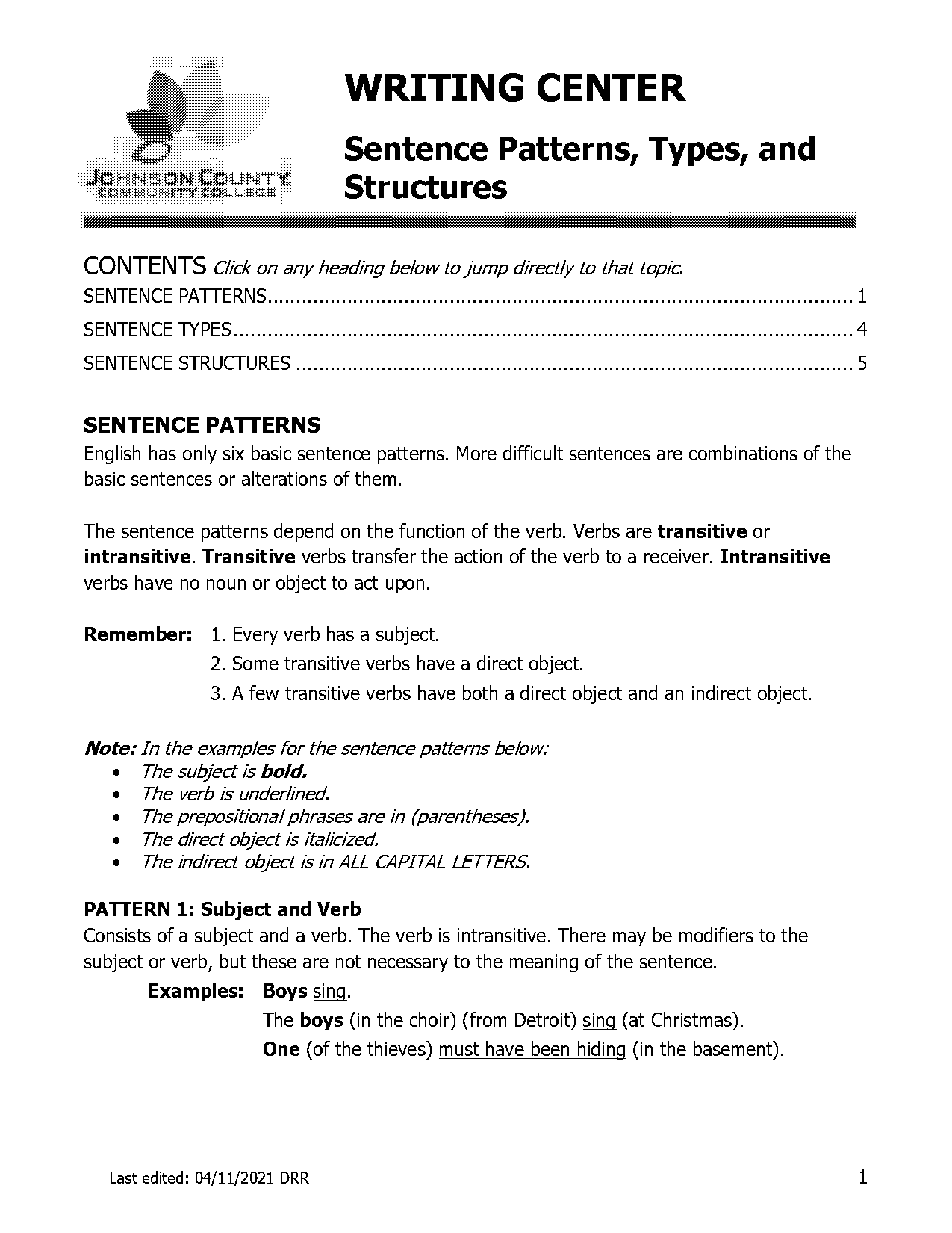 sentence with subject verb direct object and indirect object