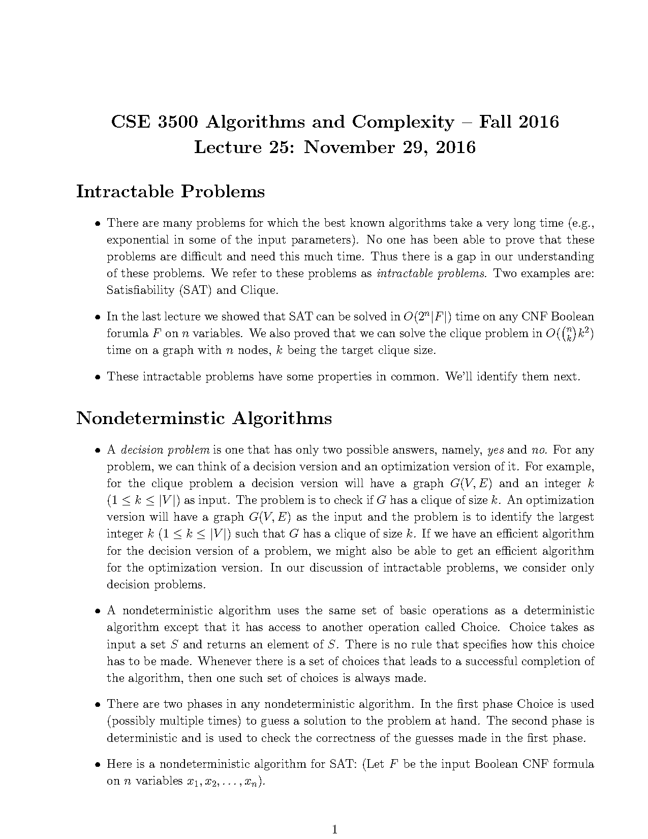 examples of non deterministic algorithm