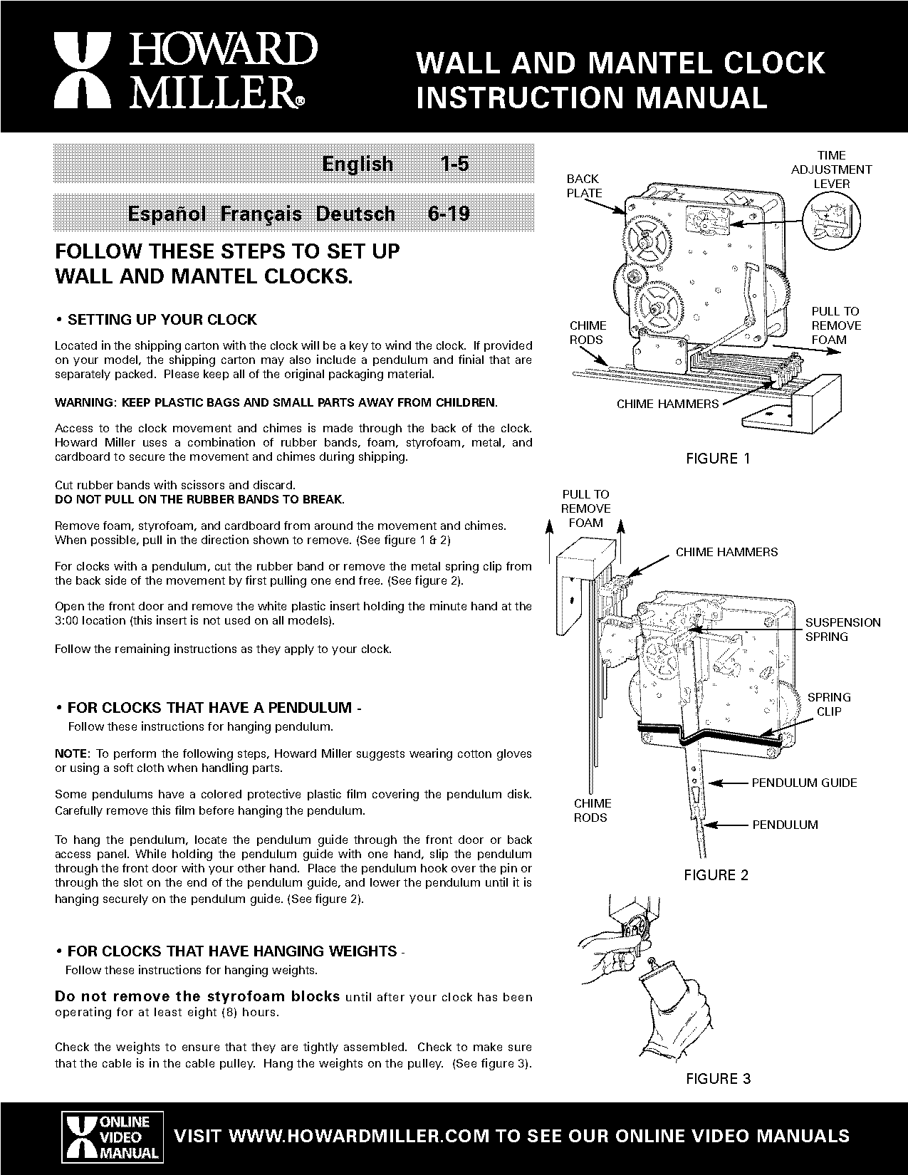 regulator wall clock instructions