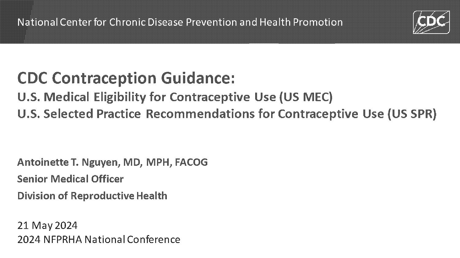 cdc contraceptive guidance for healthcare providers