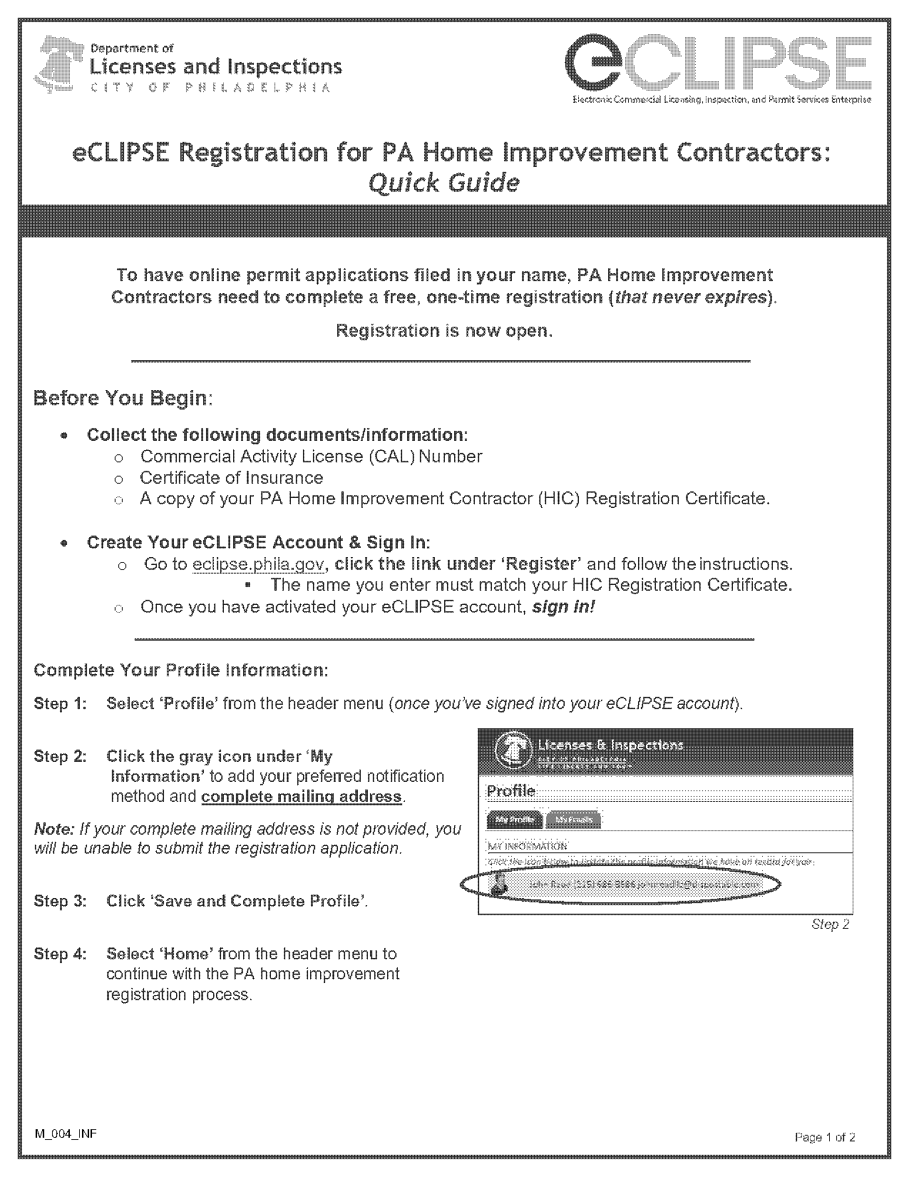 how long to receive pa contractor liscence