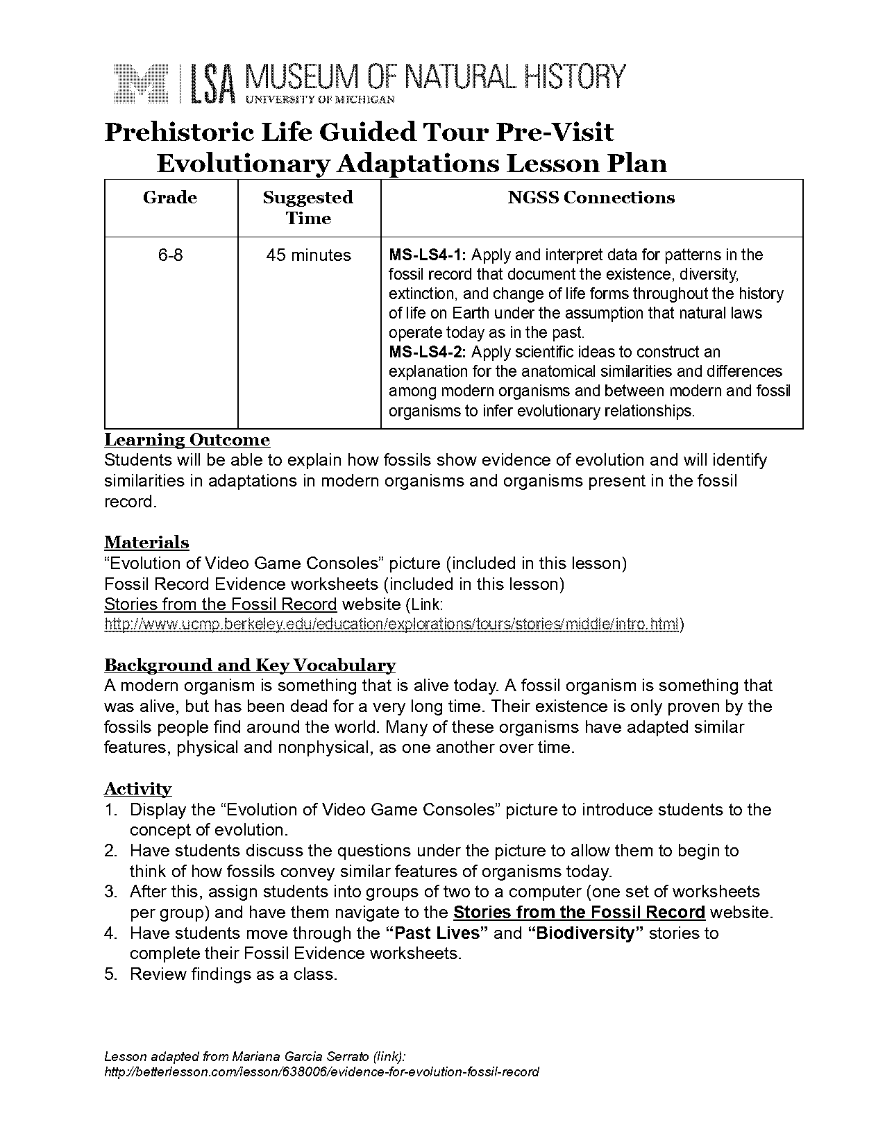 fossil evidence of evolution worksheet answer key