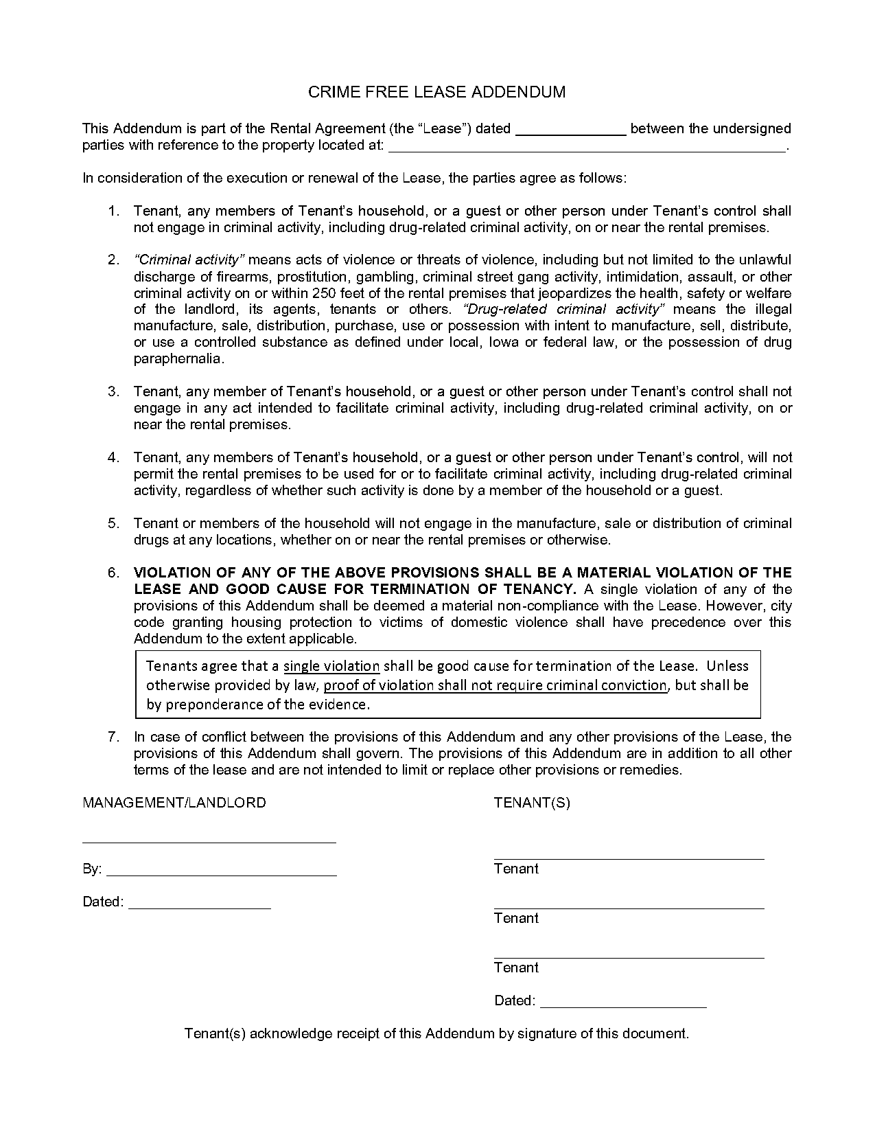 free iowa lease agreement template