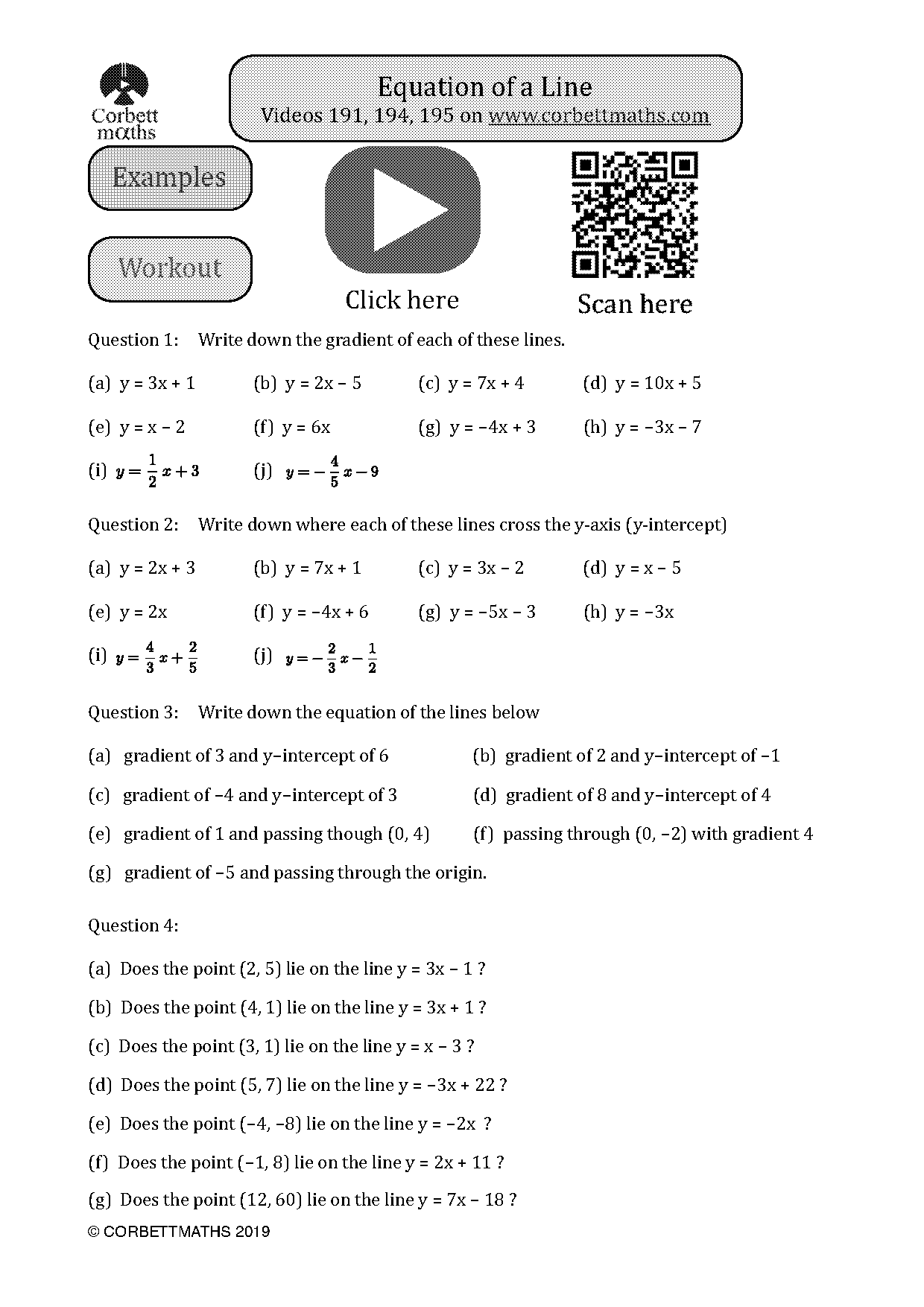 finding equations with two points worksheets