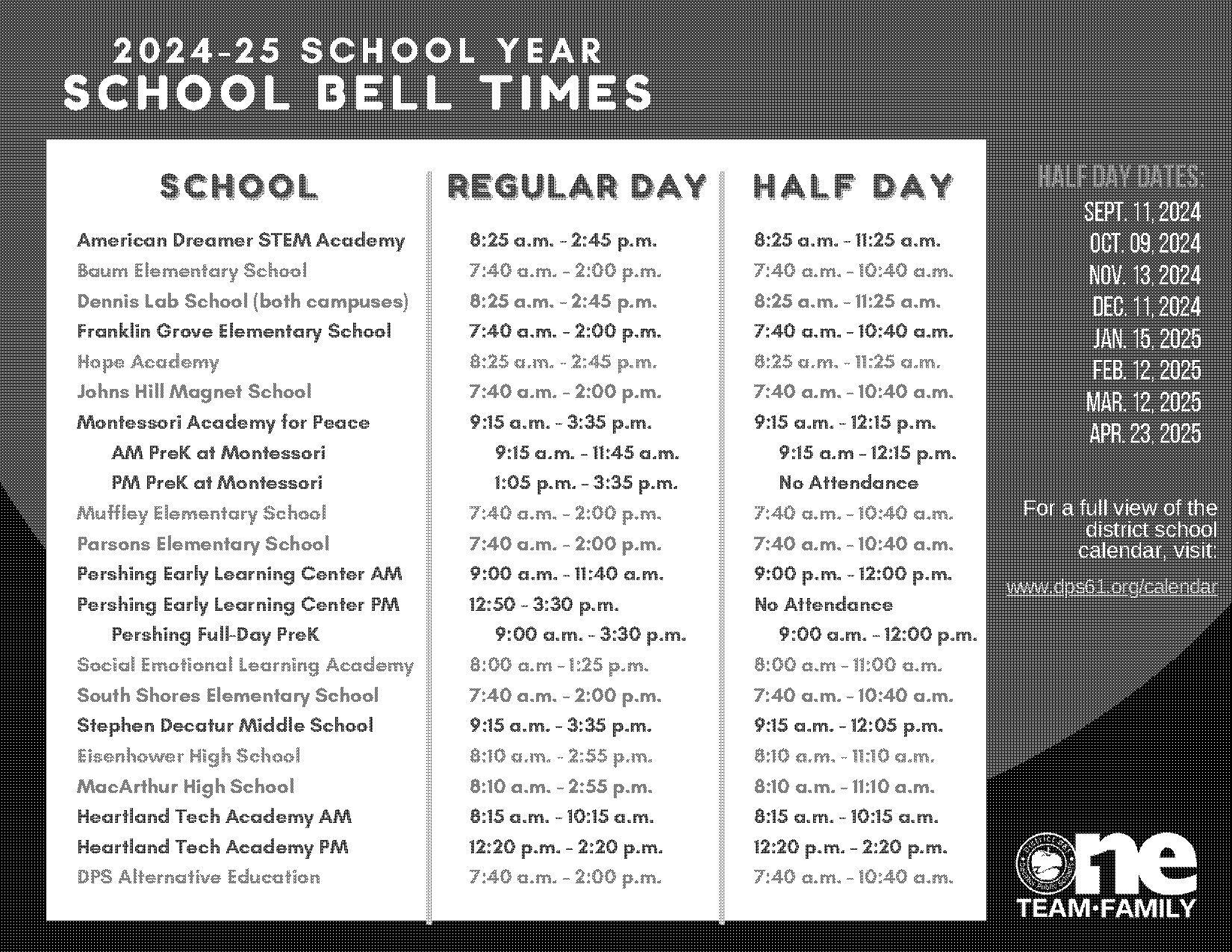 alternative learning center bell schedule