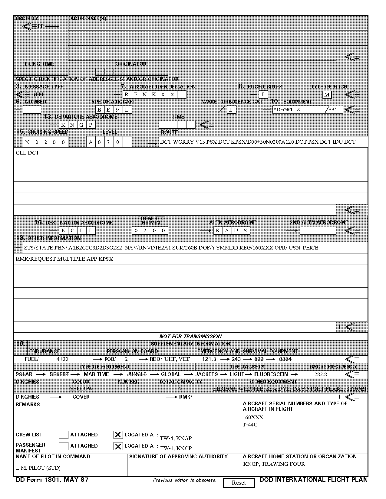 flight plan forms free