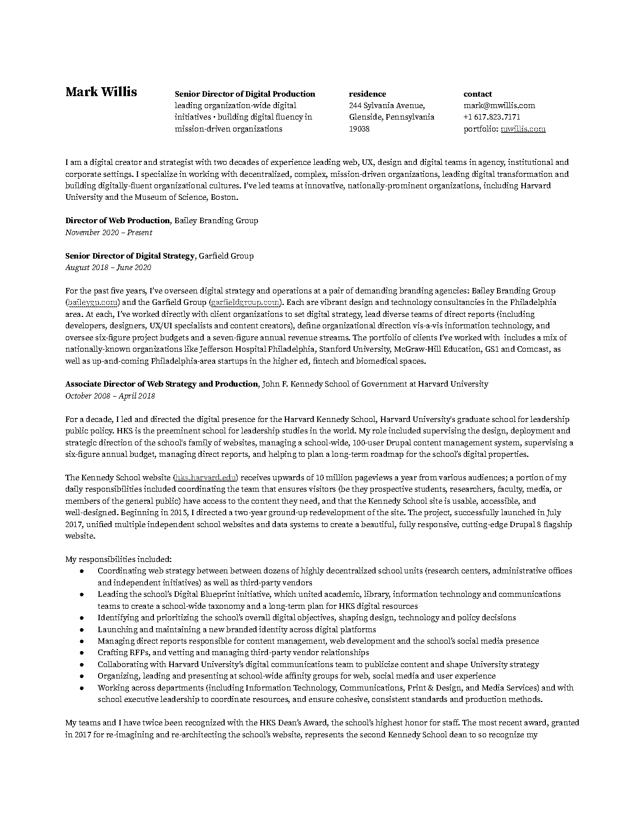 digital resume web developer