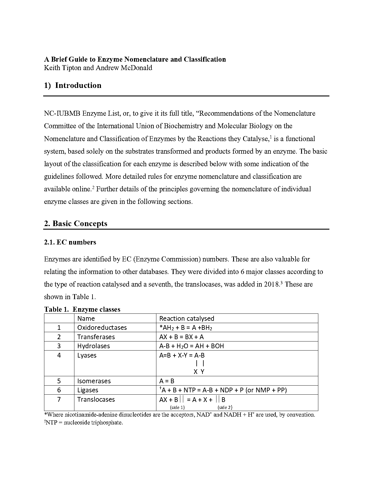 complete guide to nomeclature