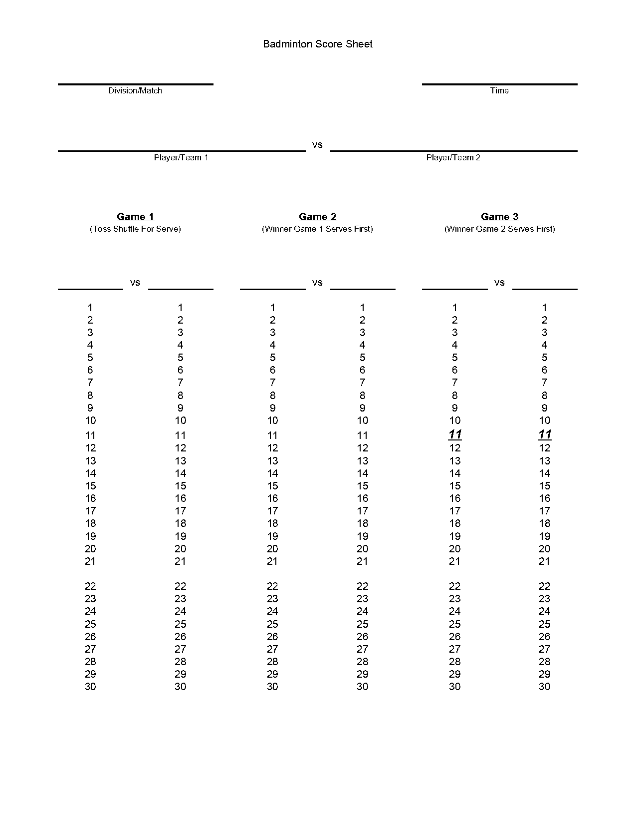 badminton doubles score sheet pdf