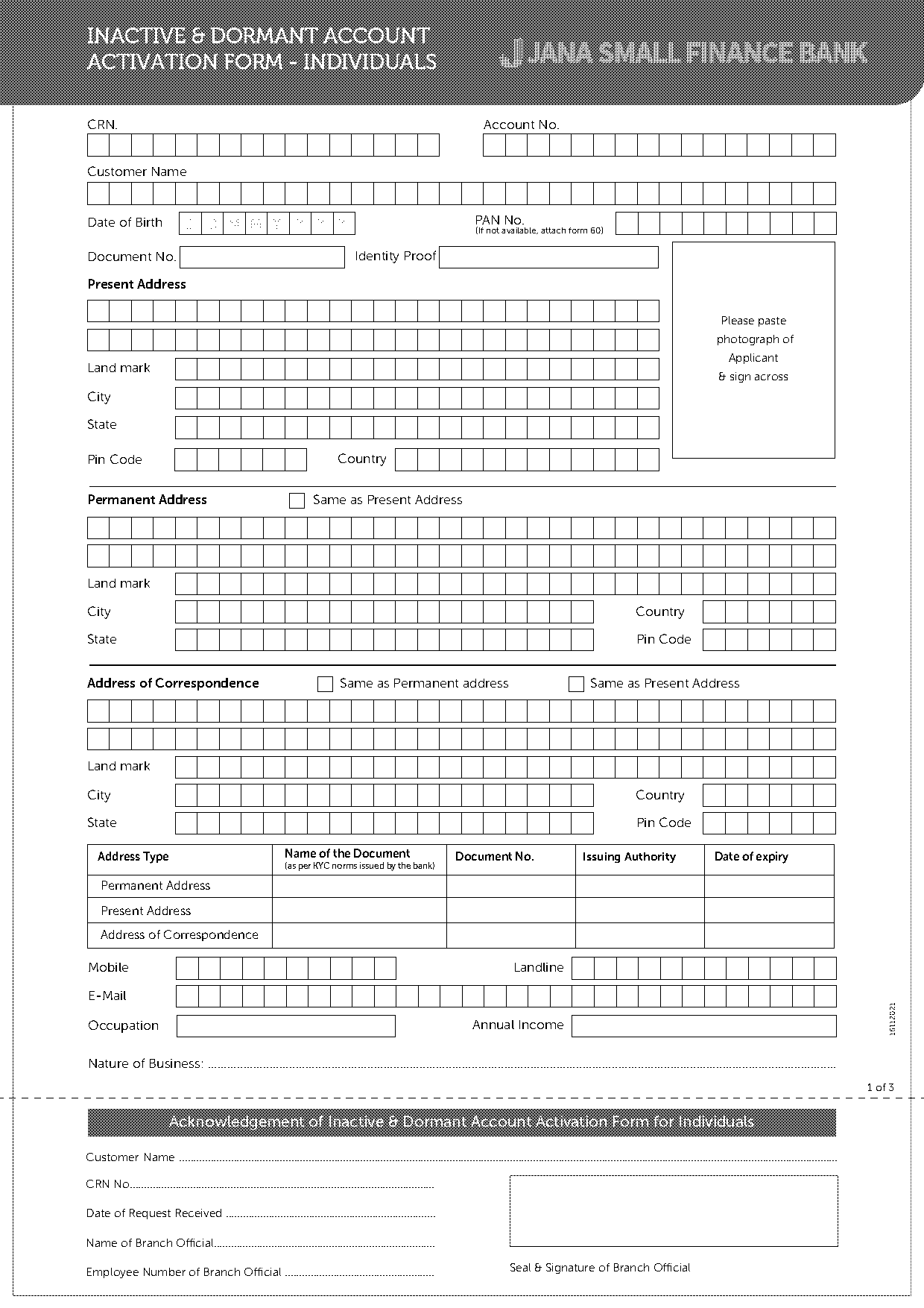 icici bank dormant account activation form pdf