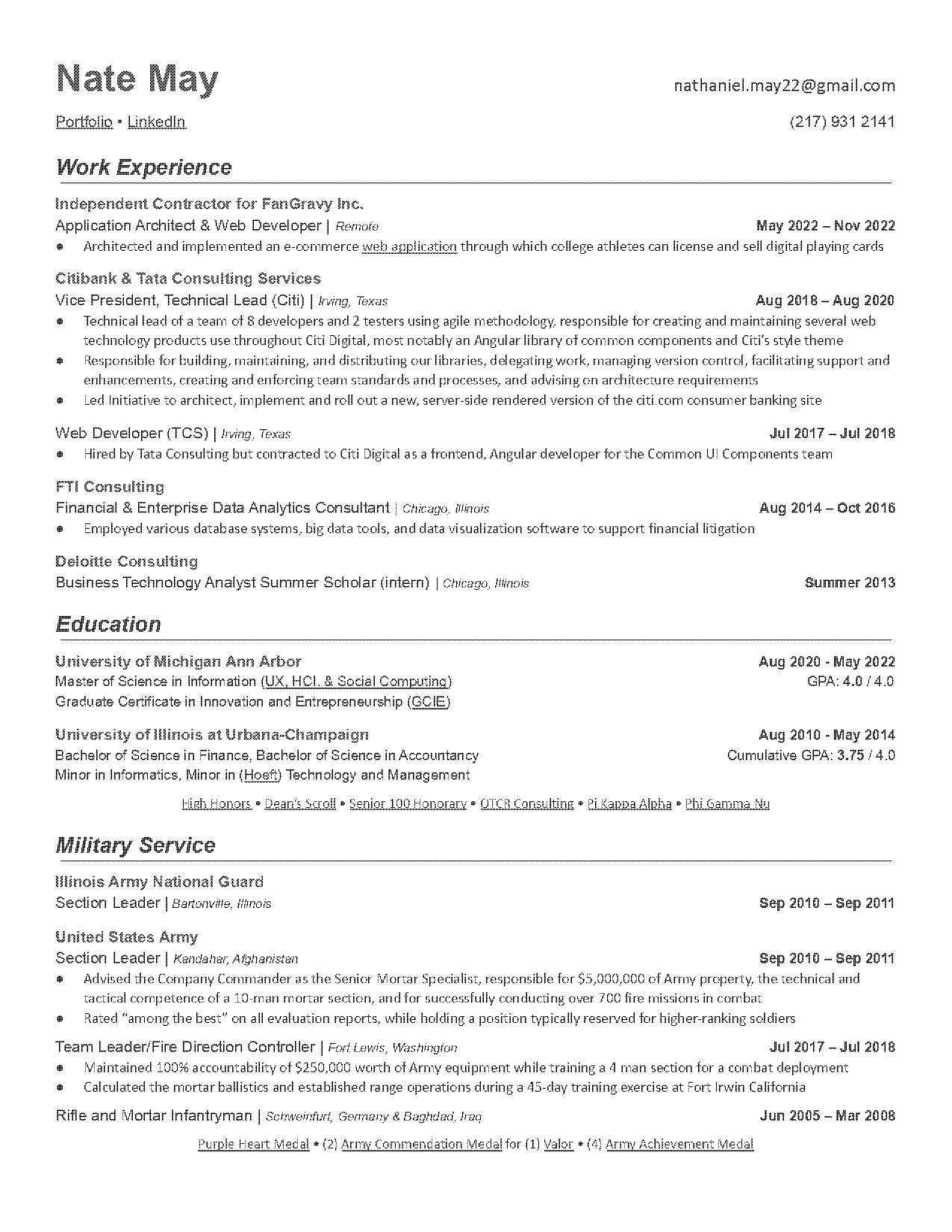 digital resume web developer