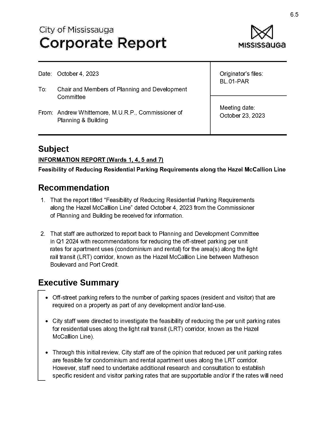 city of mississauga long term parking permit