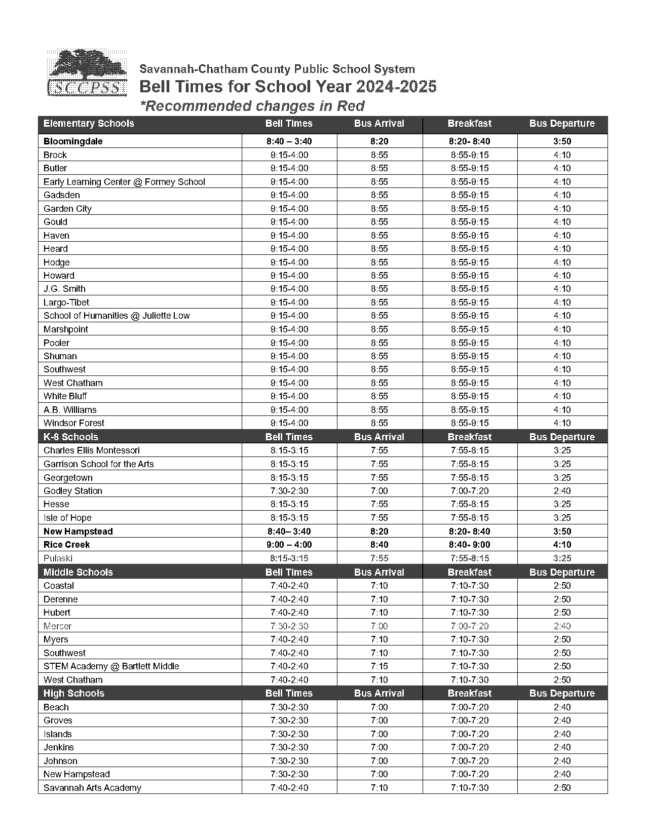 alternative learning center bell schedule