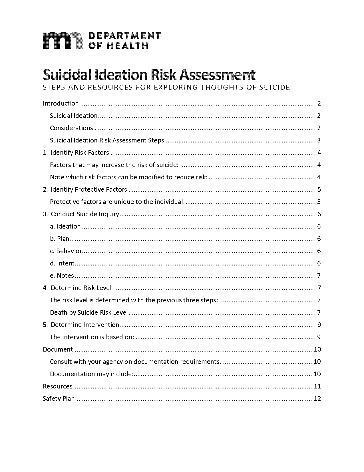 health and safety risk management plan template