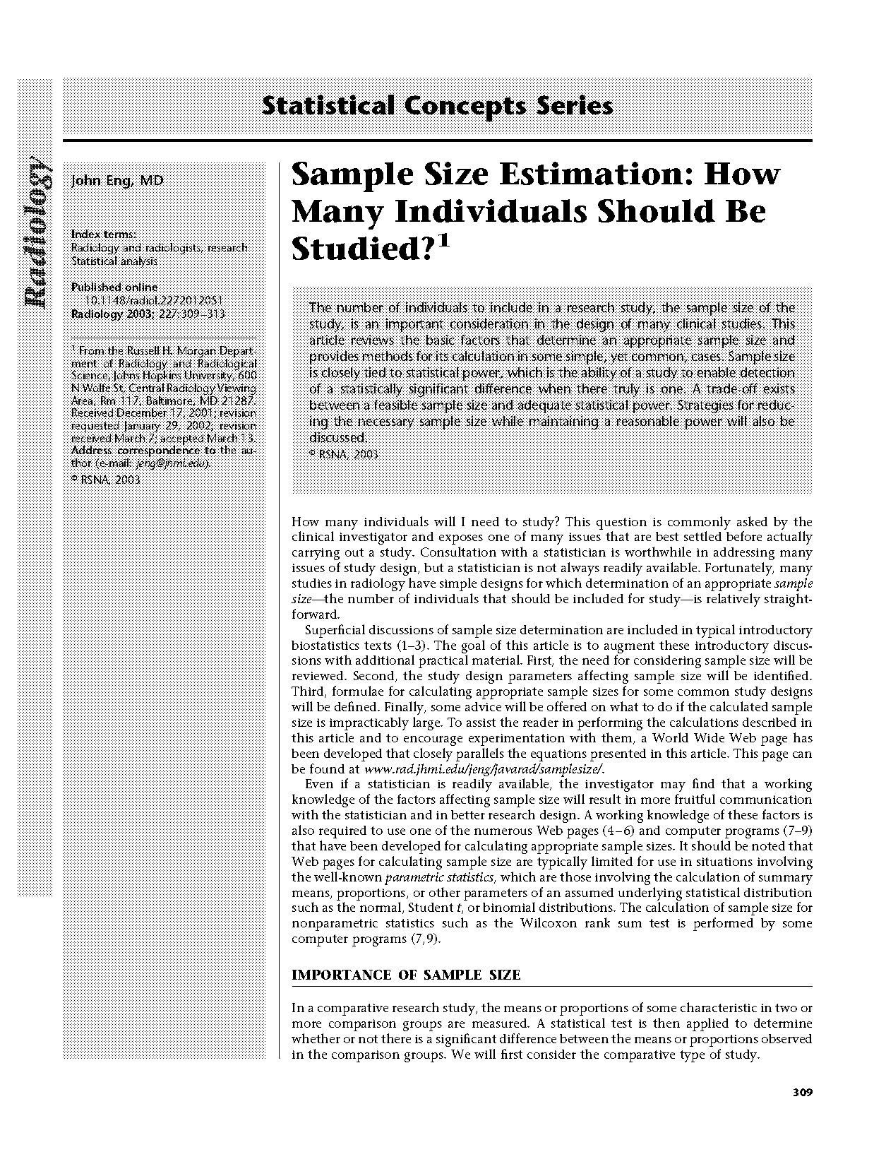 determining sample size in descriptive research