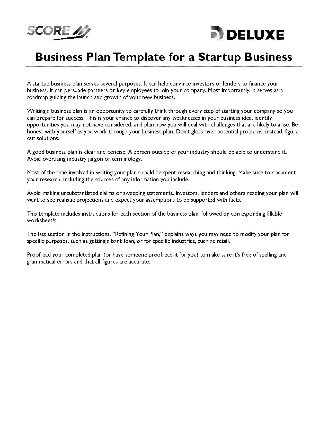 business plan worksheets pdf