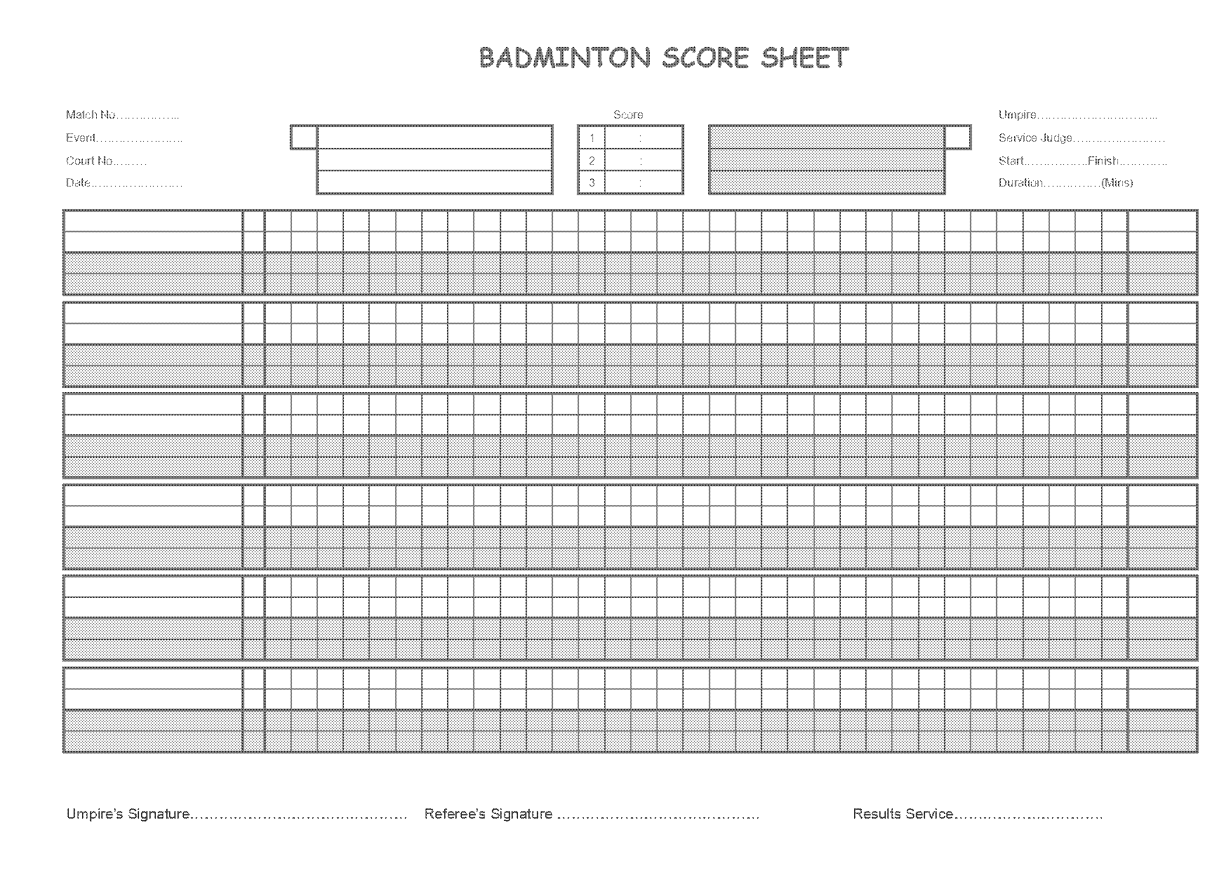 badminton doubles score sheet pdf