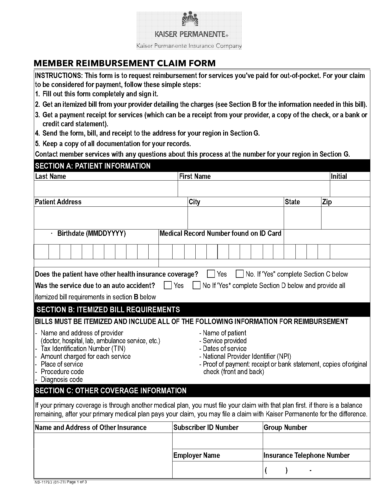 kaiser health insurance tax form