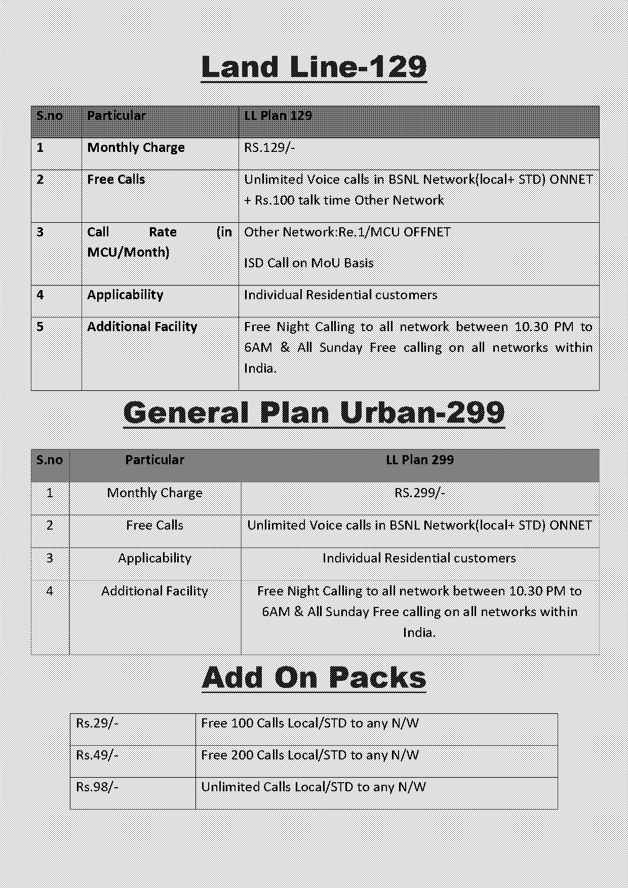 bsnl to other network std free plan prepaid