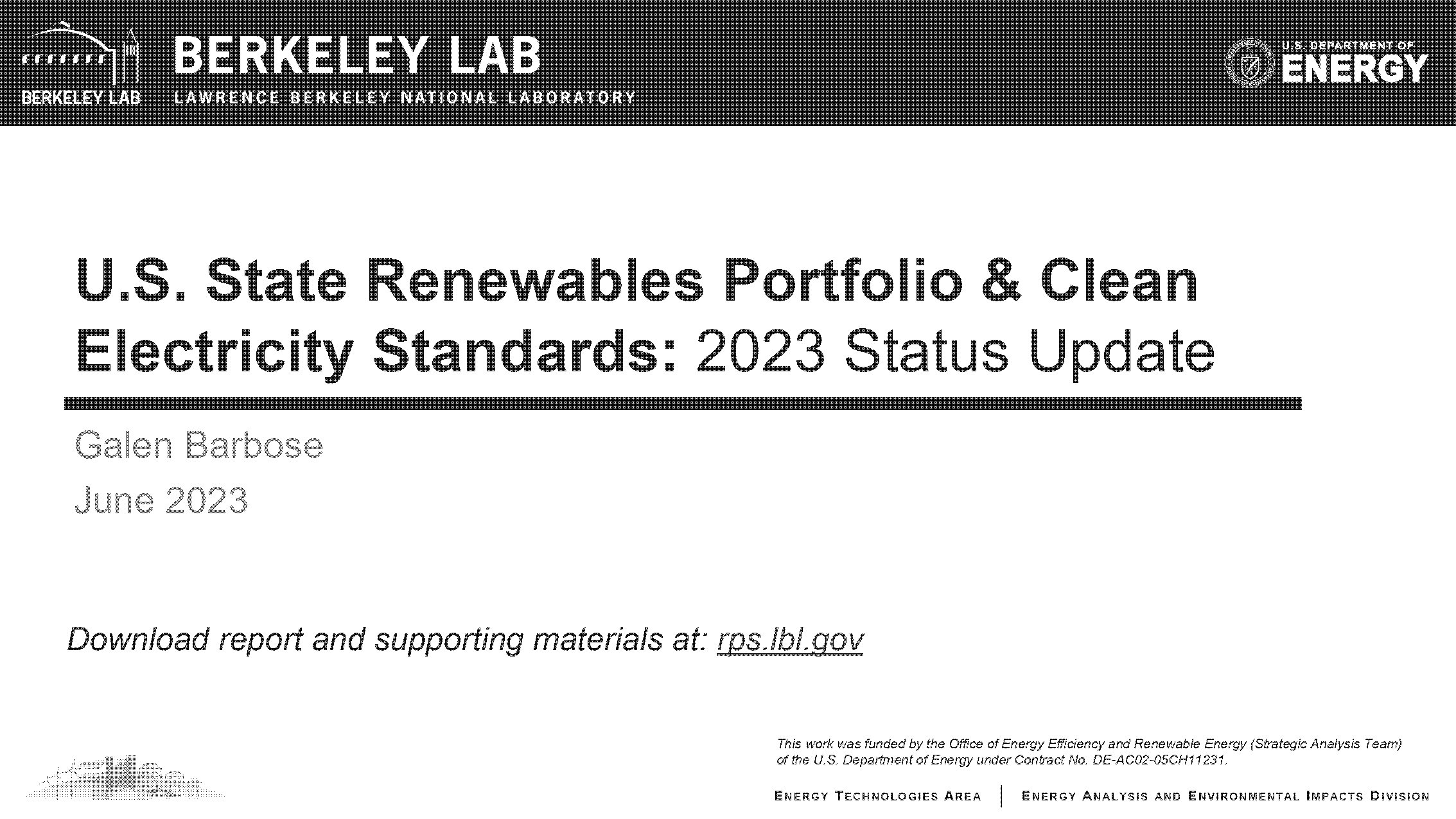 renewables portfolio standards in the united states a status update