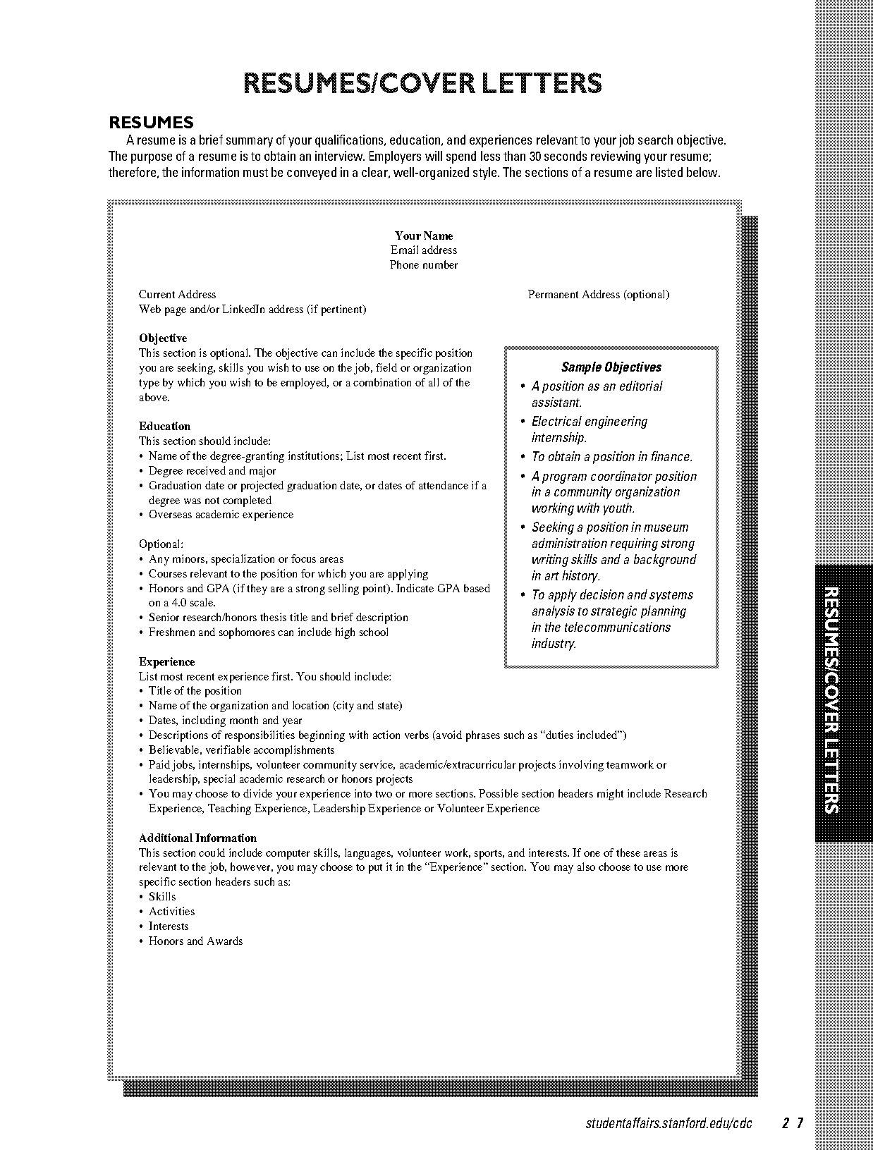 ms office hr resume