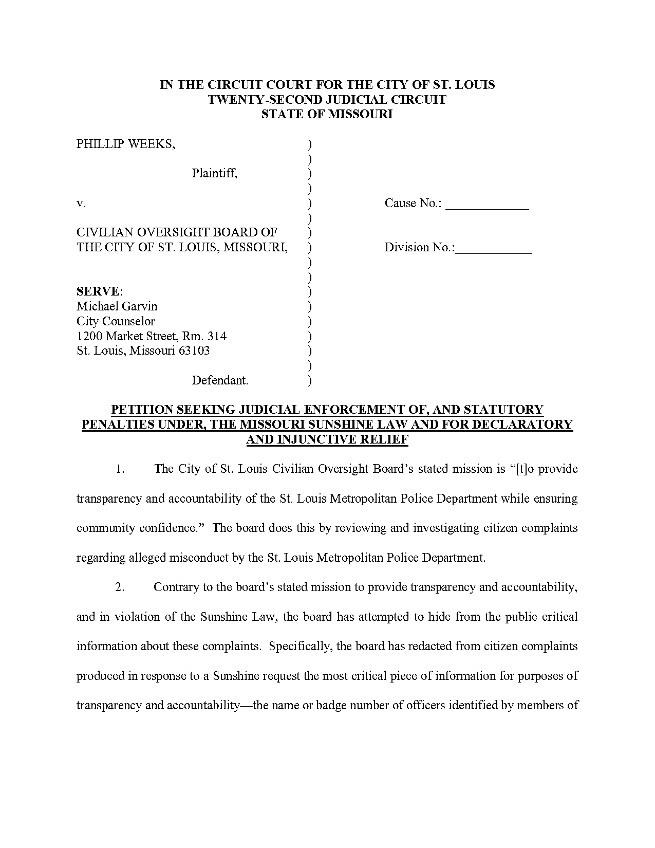 aclu mo complaint form