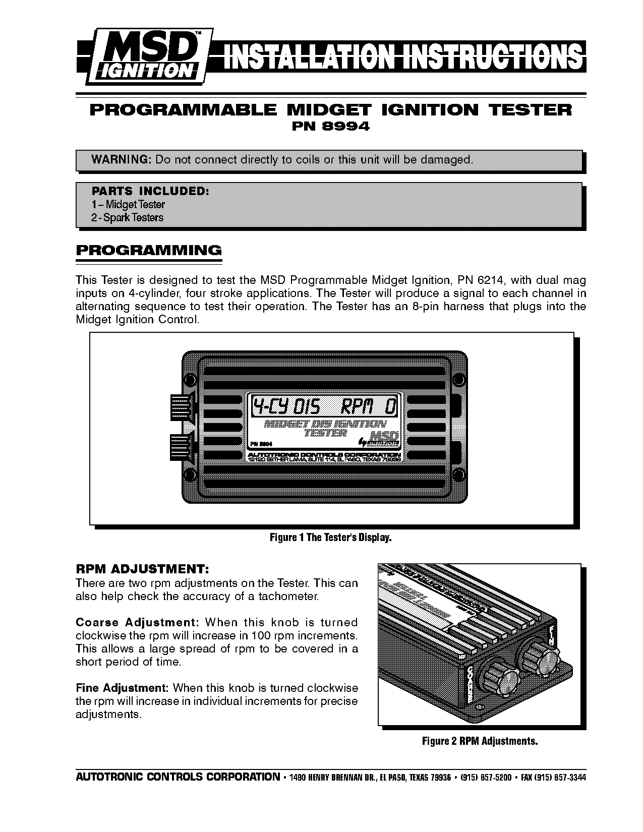 ignition spark tester instructions