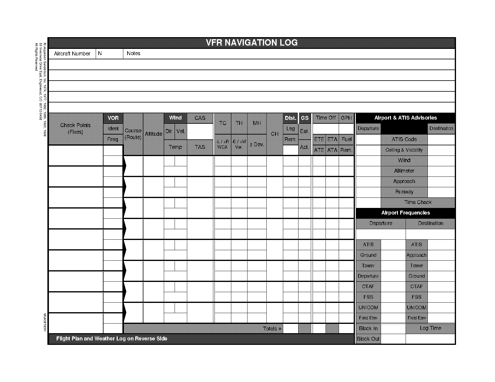 flight plan forms free