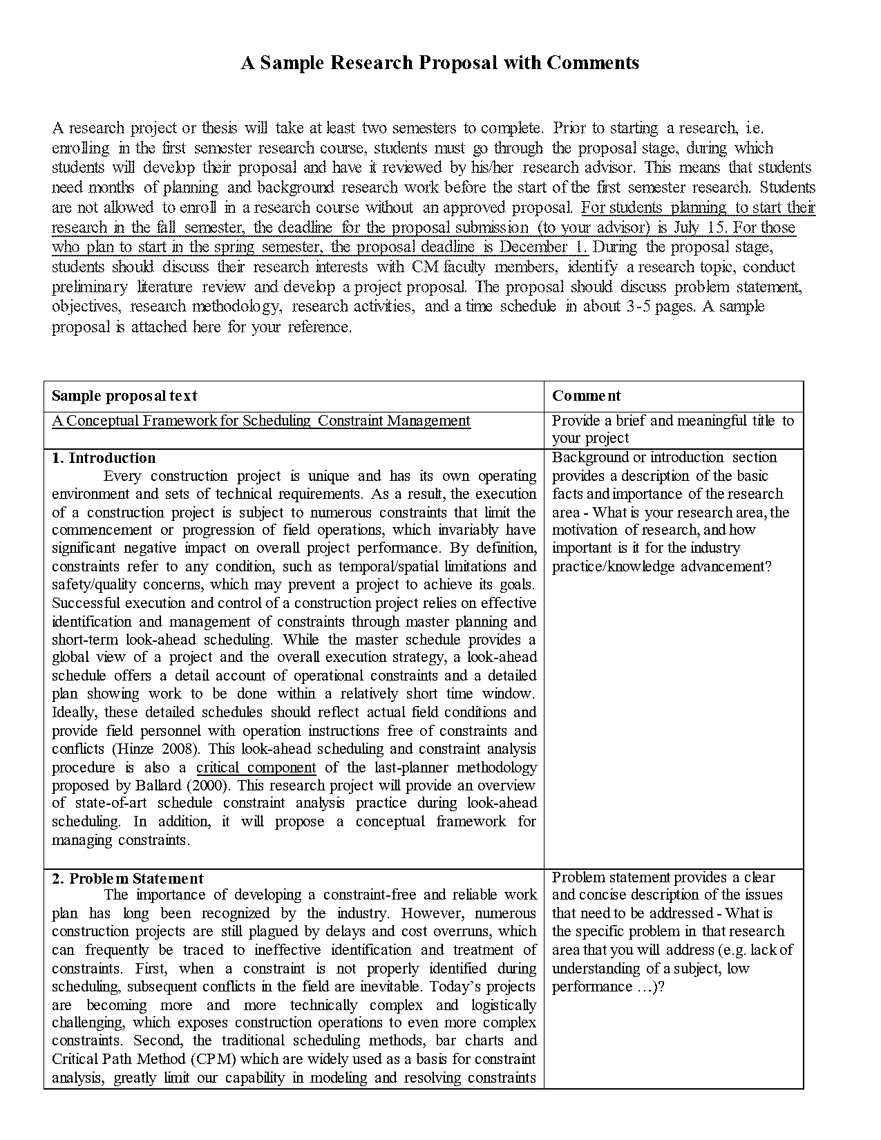 engineering project introduction sample