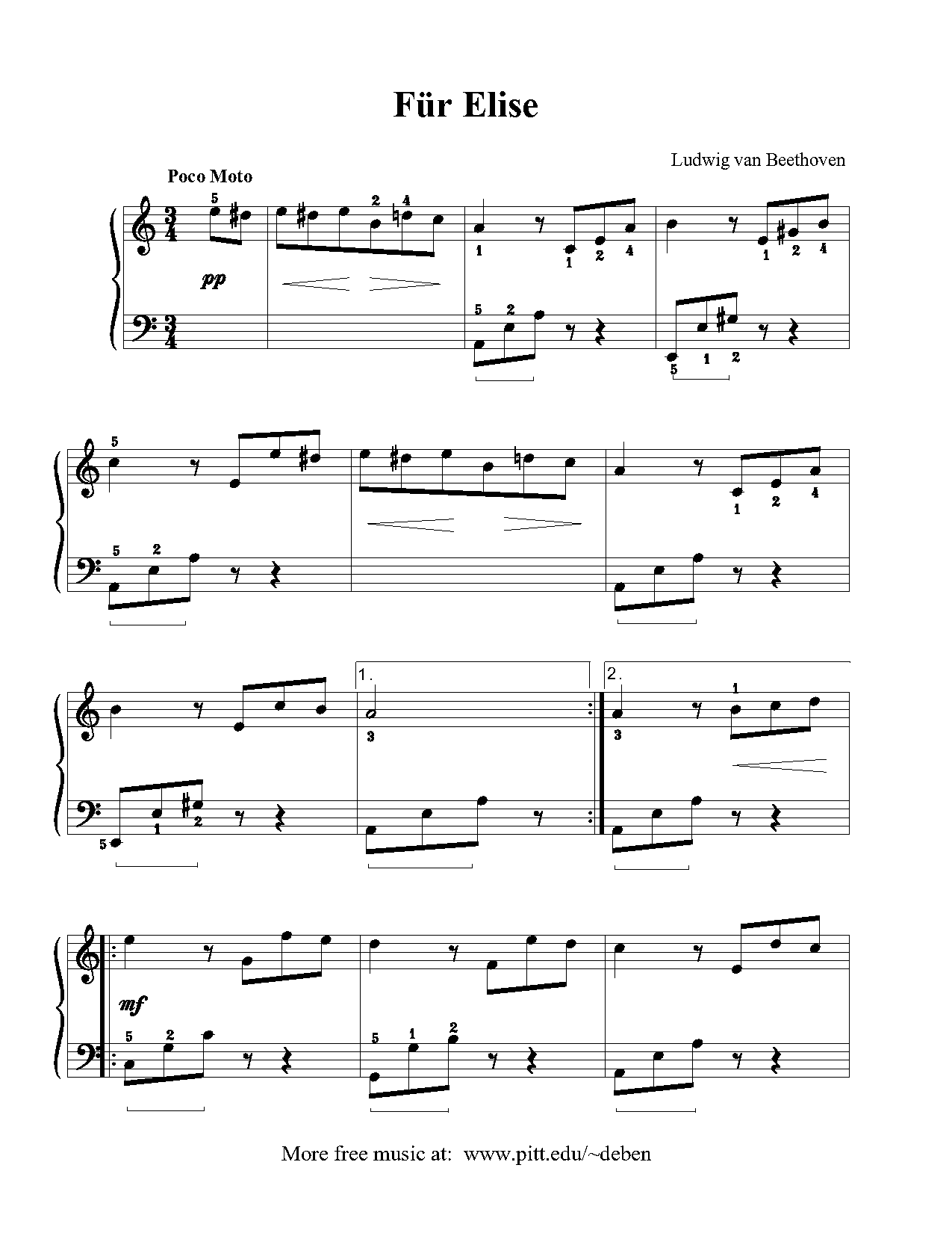 fur elise beethoven sheet music pdf