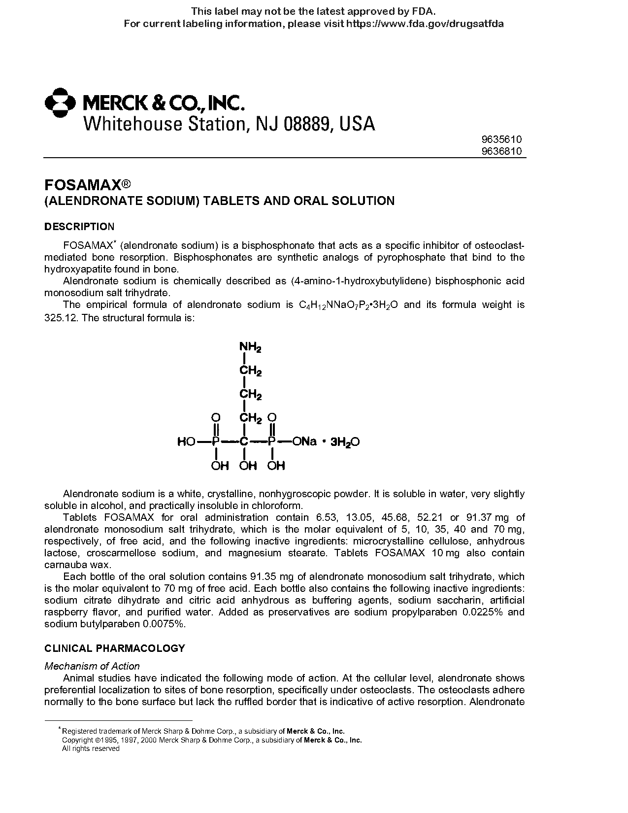 side effects of fosamax long term