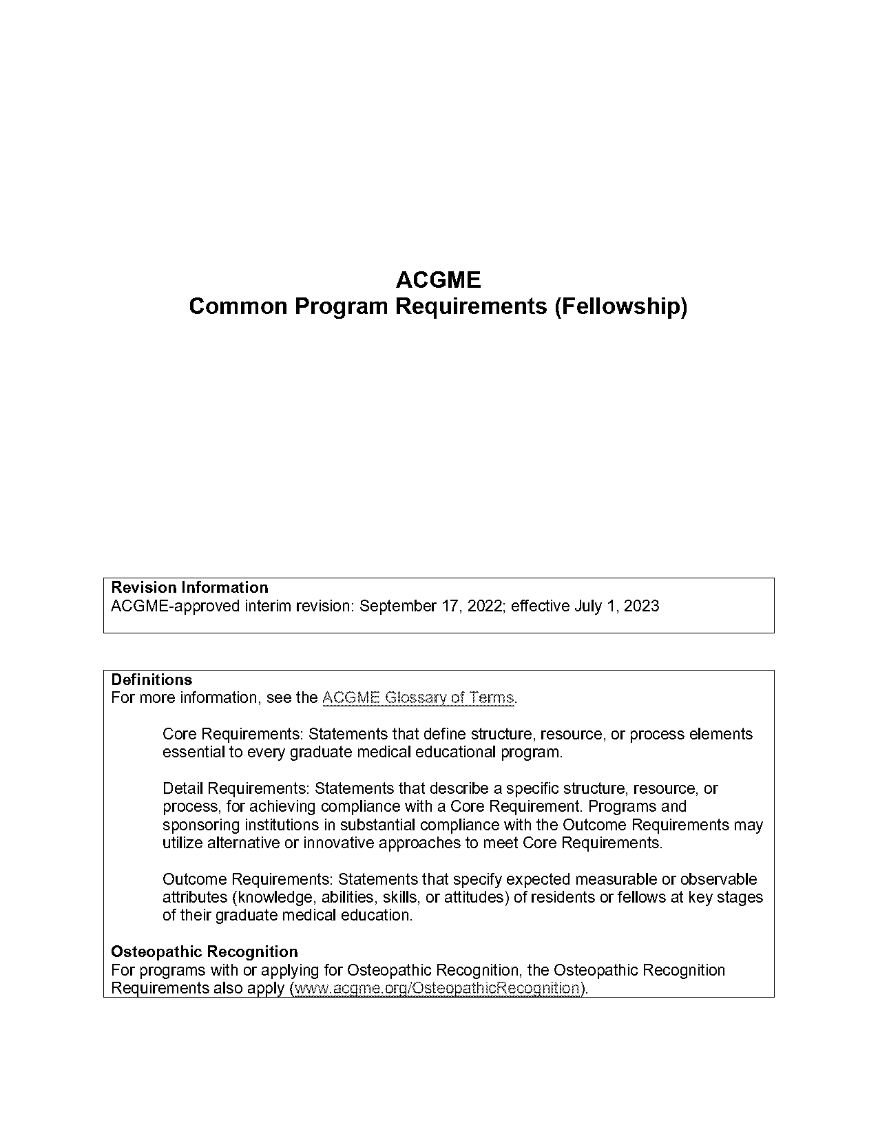 common program requirements acgmge