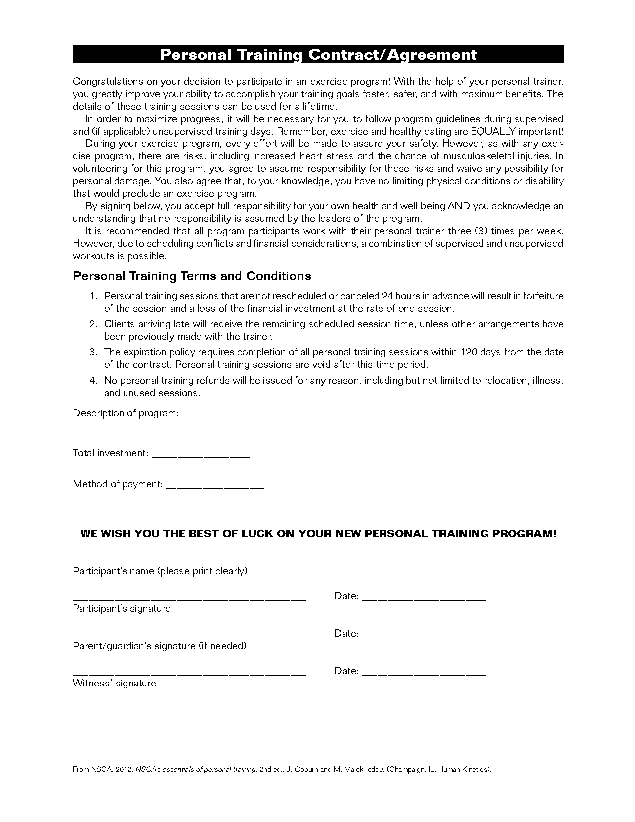 training contract letter example