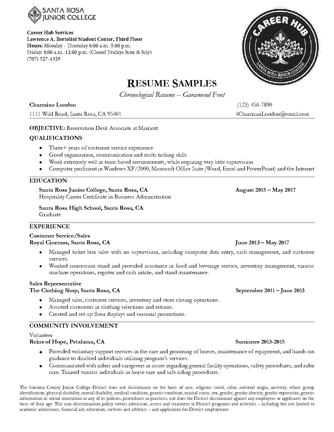 customer service and communication resume