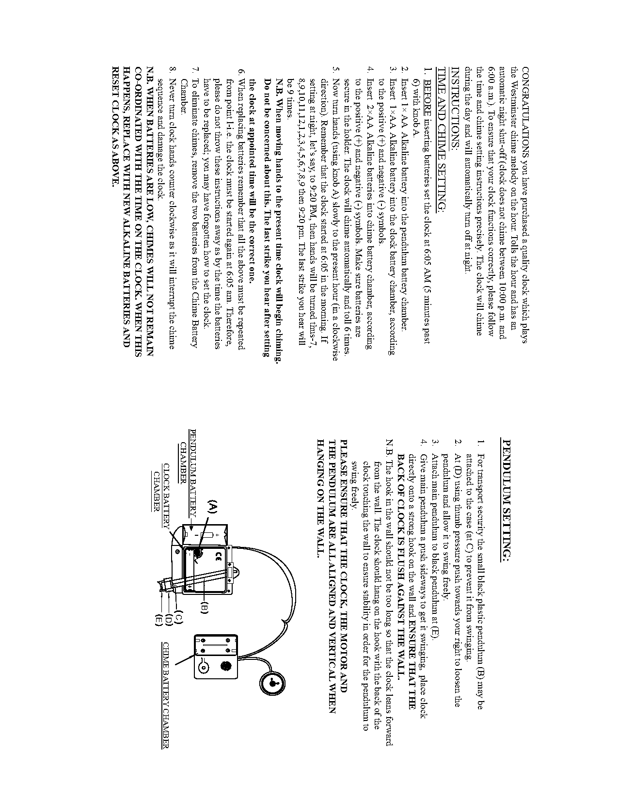 regulator wall clock instructions