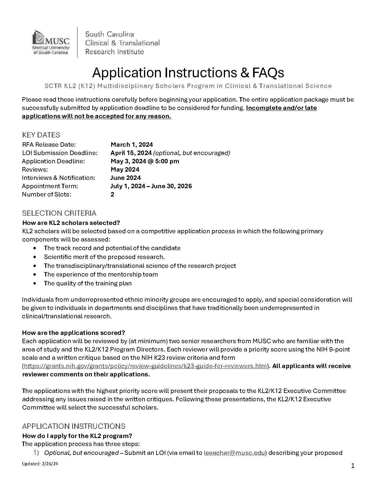 musc job application process