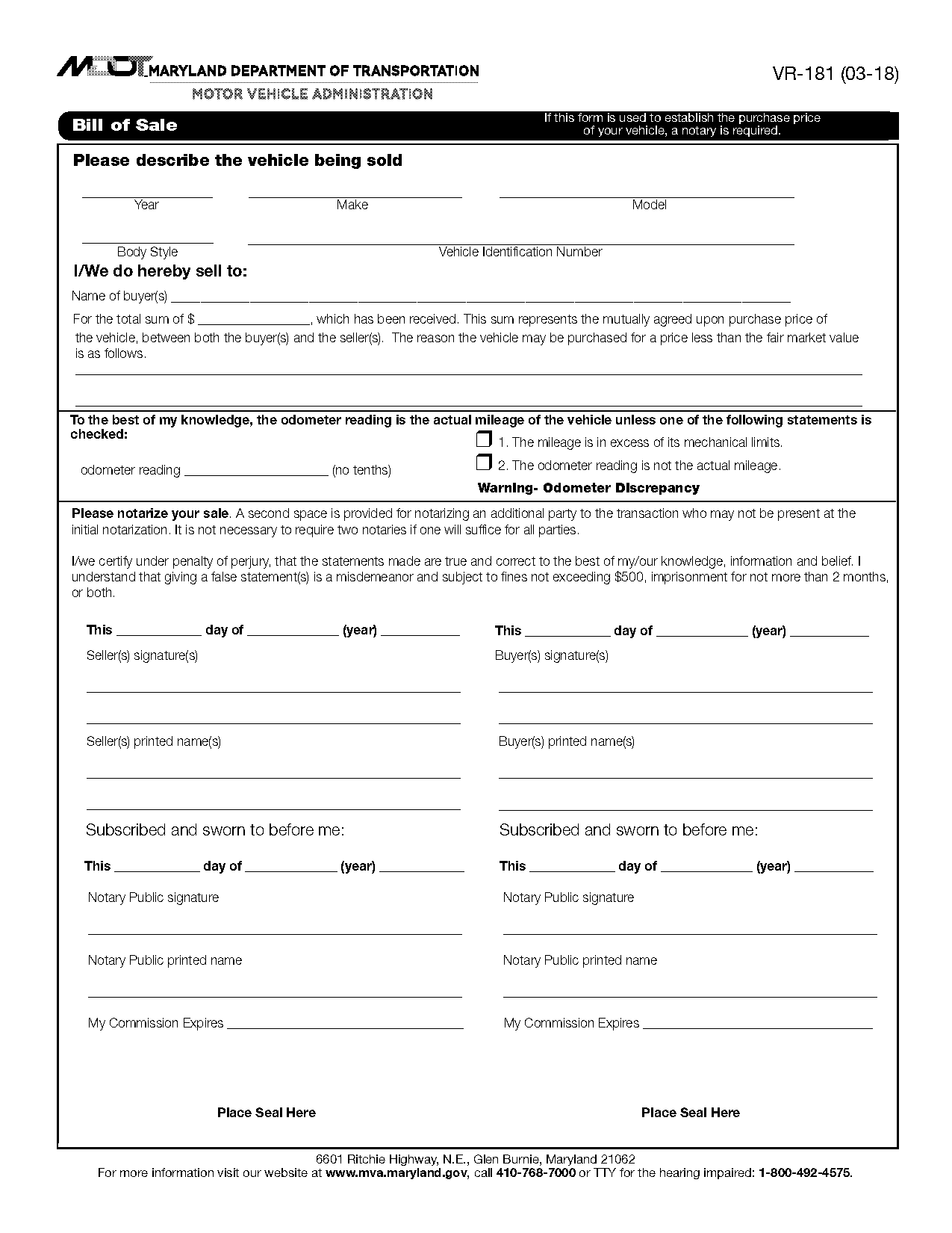 free mississippi auto bill of sale form