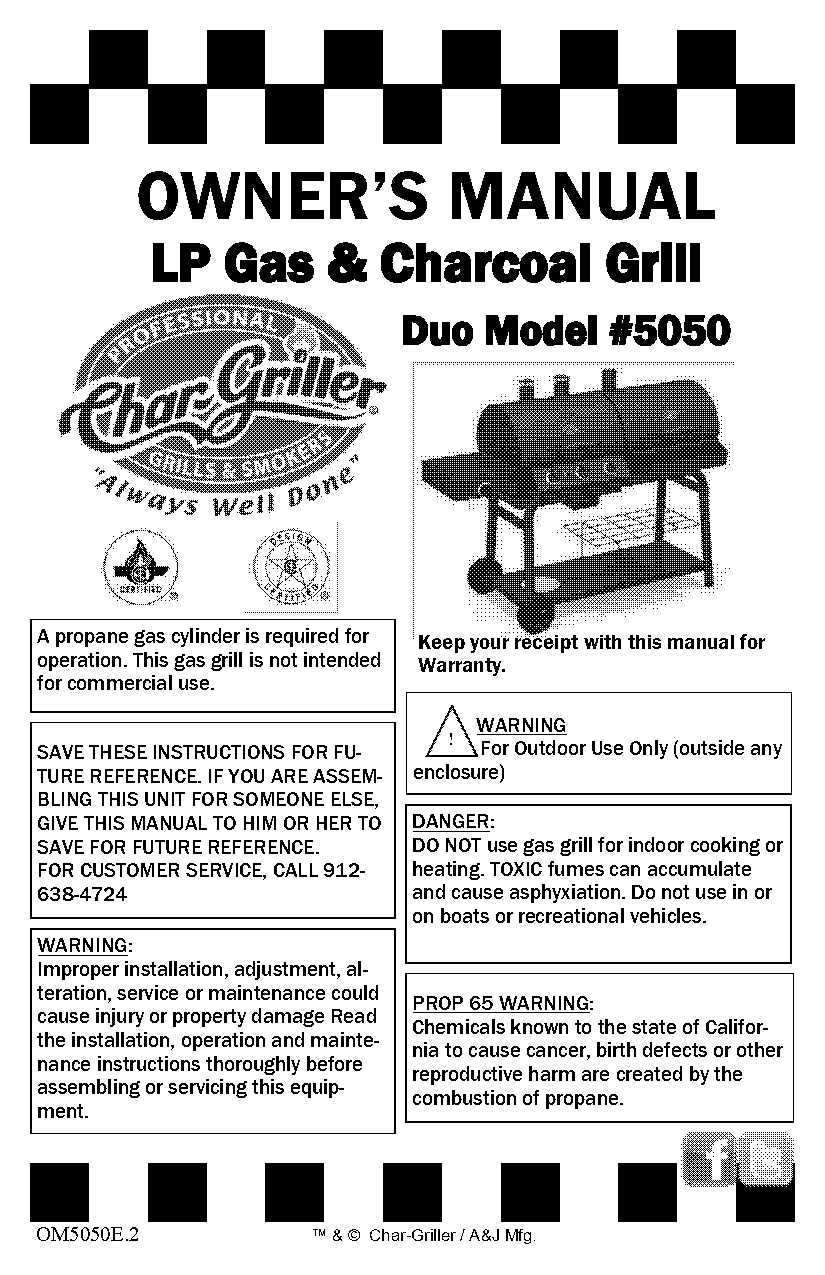 char broil gas grill instruction manual