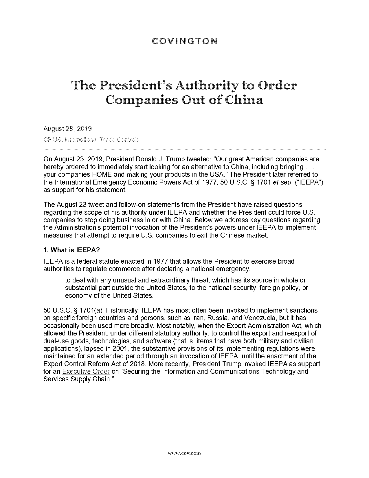 reasons presidents have declared national emergencies