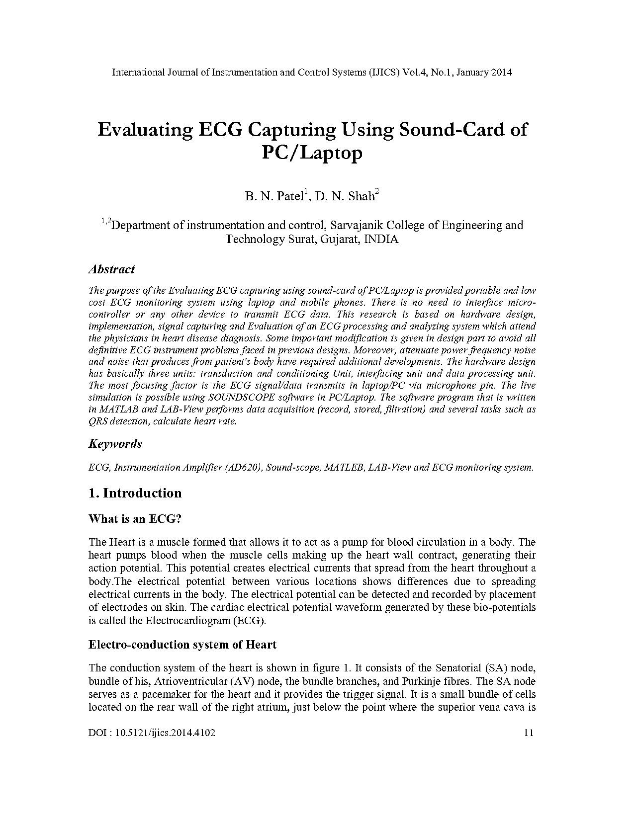 conduction system of the heart and electrocardiography lab report