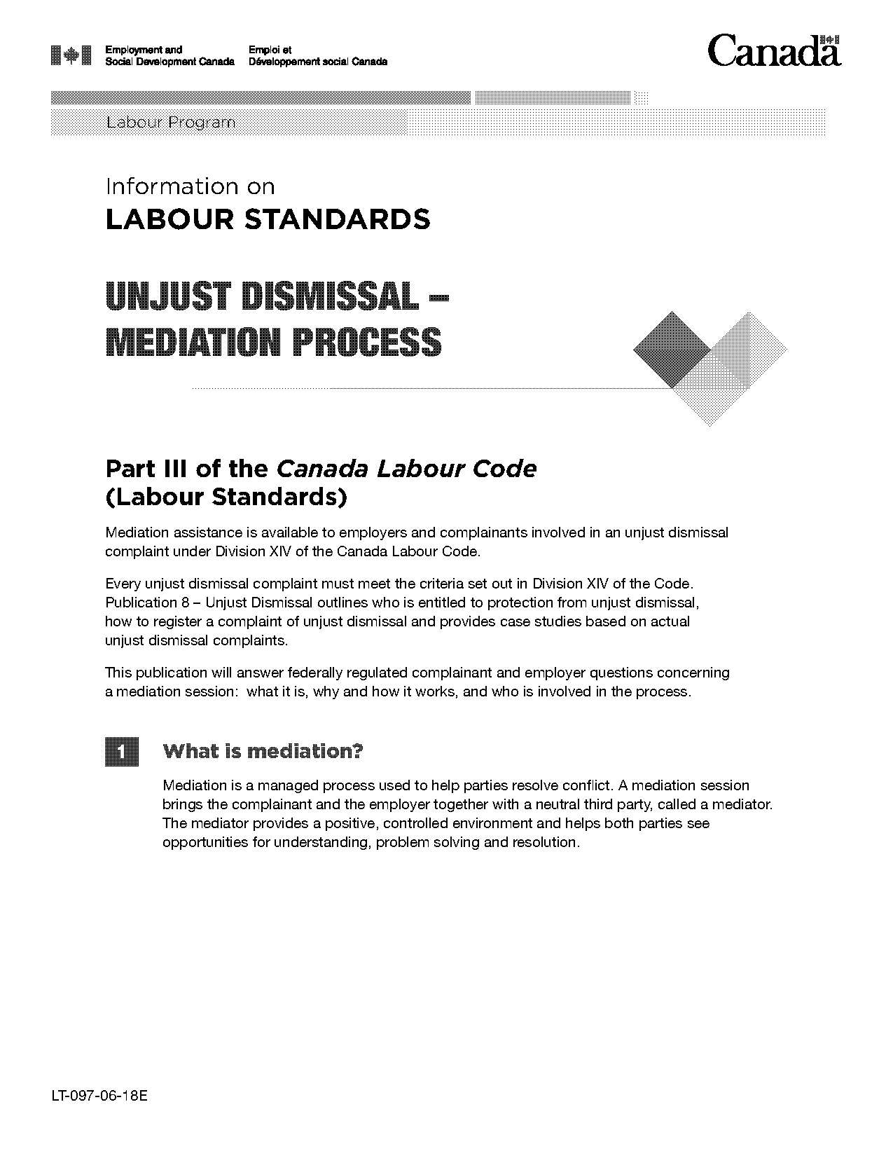 canada labour code unjust dismissal complaint form