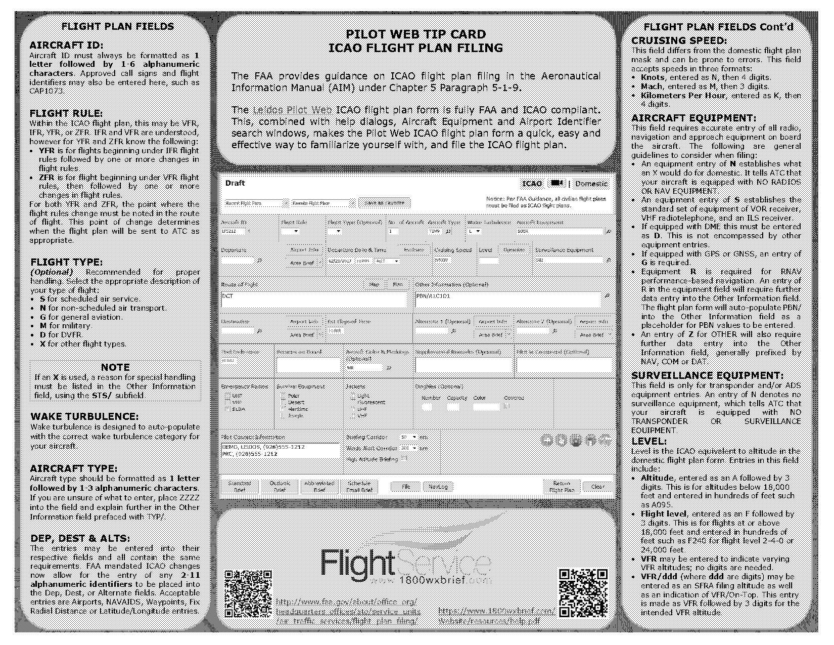 flight plan forms free