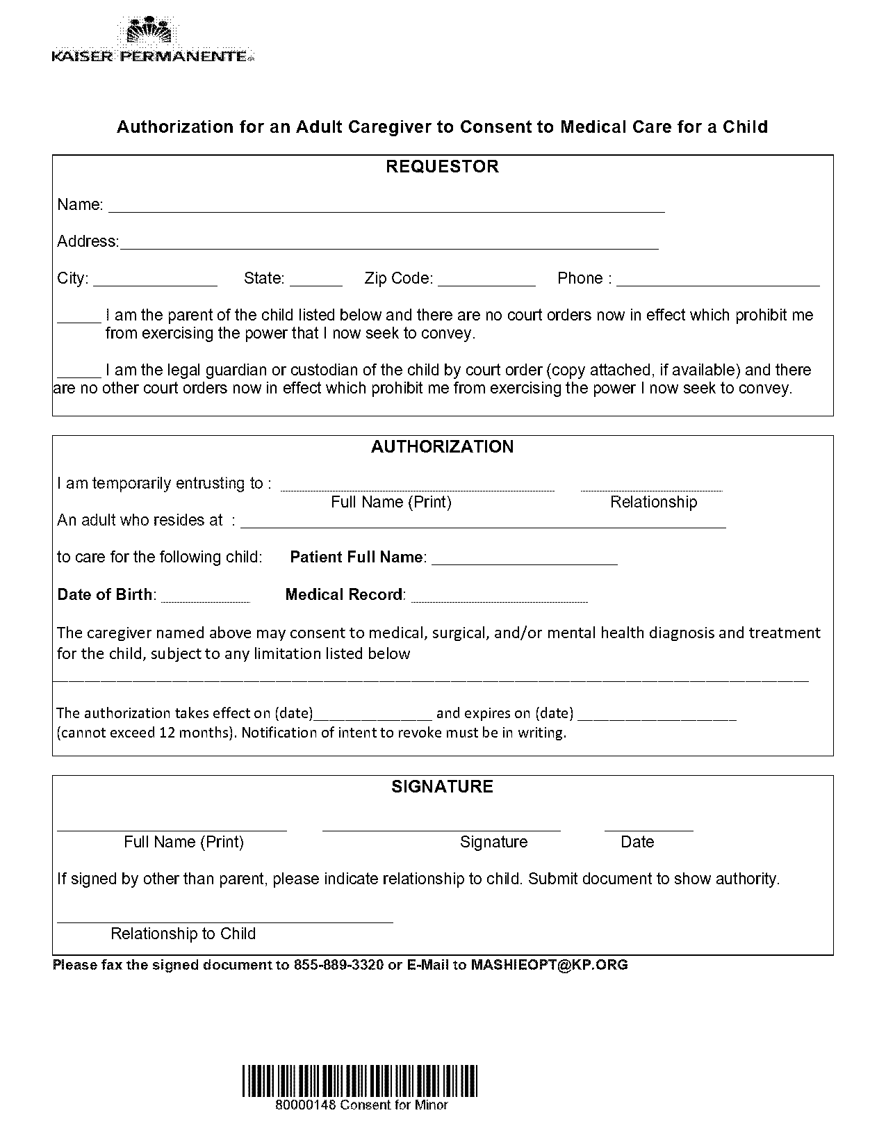 grandparent medical authorization form