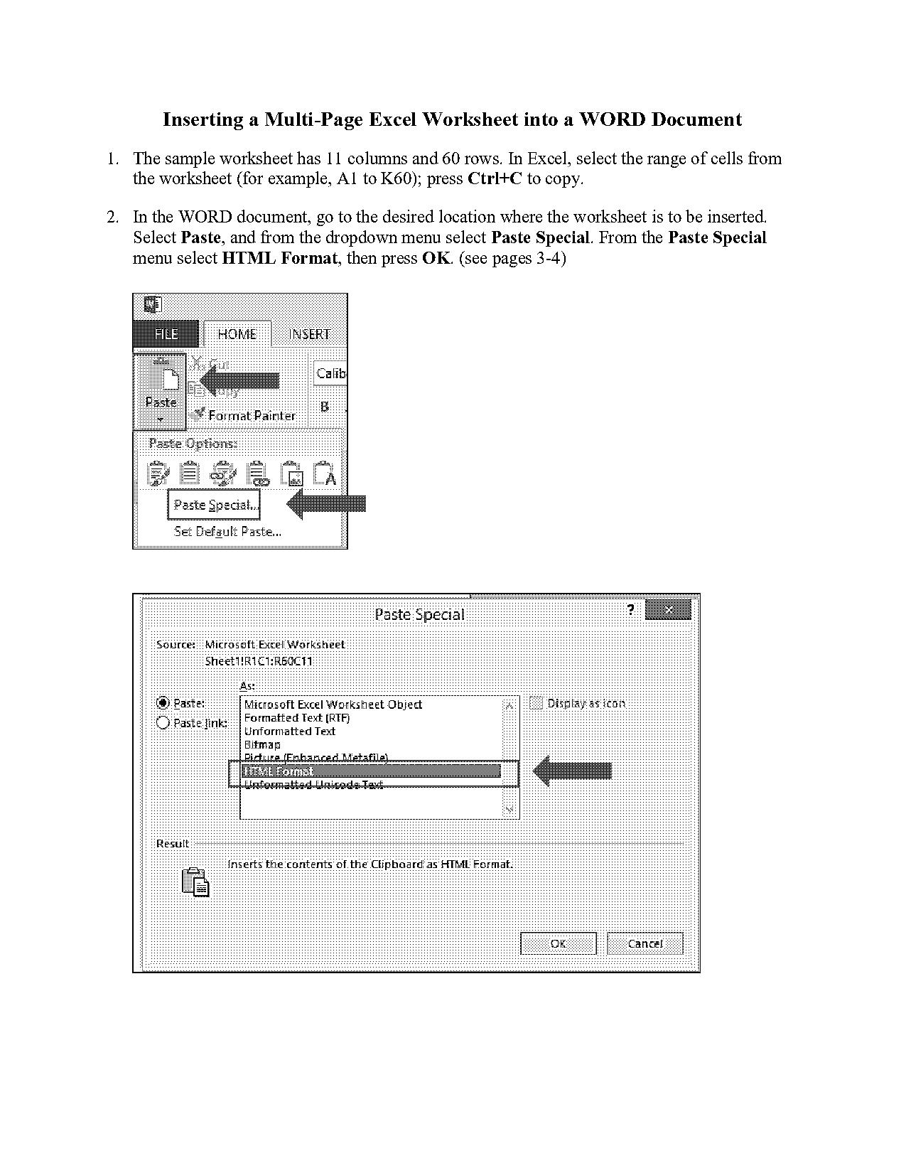 how to carry table header in word