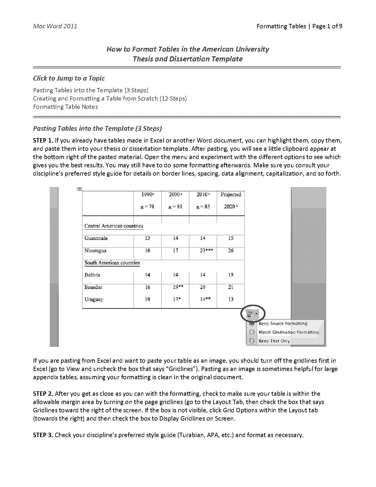 erase table formatting excel mac