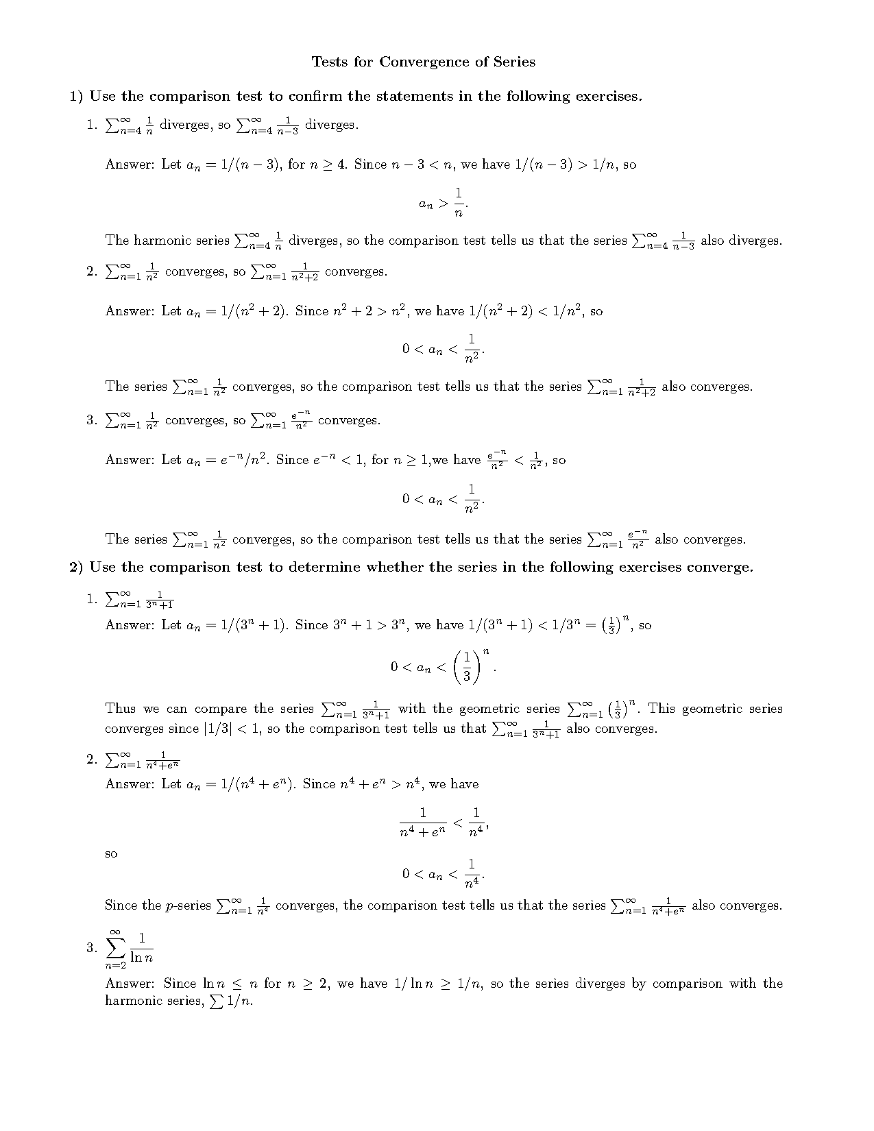 direct comparison test ones to know