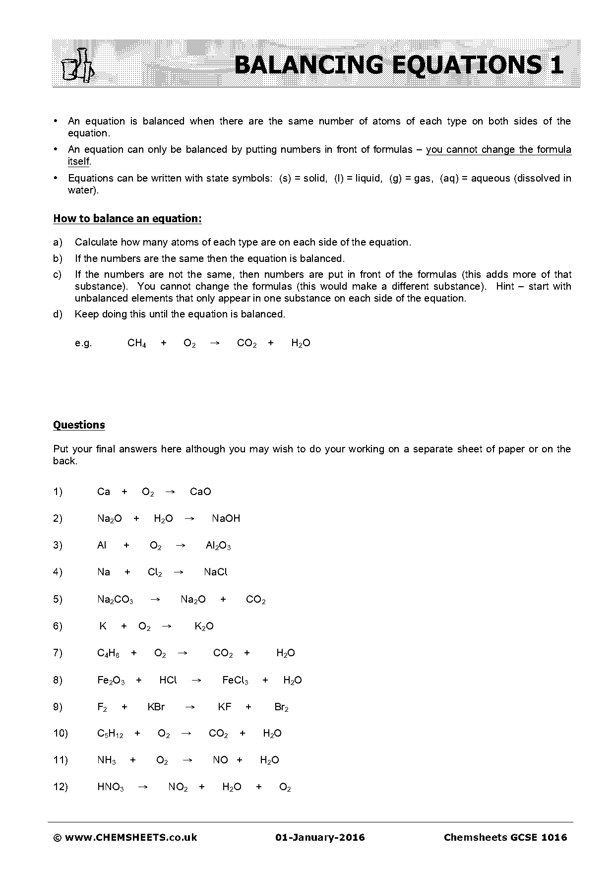 balancing equations test pdf